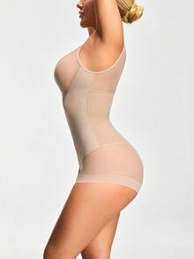 SHAPORA Women's Minimalist Solid Color Breathable Jumpsuit - Apricot - View 6