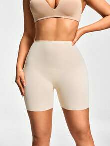 SHAPORA Women's Solid Color High Waist Shaping Shorts, Minimalist & Versatile - Yellow - View 6
