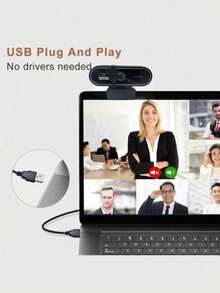 Webcam mạng 2K/4K dành cho máy tính, độ phân giải HD 1080P, giao diện USB, tích hợp micro, tự động lấy nét, hỗ trợ độ phân giải Full HD 1080P. - Nhiều màu - Xem 5