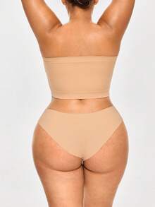 SHAPORA Plus Size Seamless Strapeless Shapewear Top Bandeau Bust Lifter - Apricot - View 2