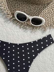 Swim Mod Summer Beach Swimwear Sexy Tight Basic Women's Halloween Store Celebration Solid Color Ruffled Bikin - Black - View 3