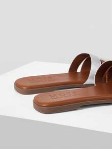 MOTF PREMIUM WOMEN'S COMFORTABLE MINIMALIST CASUAL FLAT SANDALS FOR CHRISTMAS SPRING SHOES - Silver brown - View 10