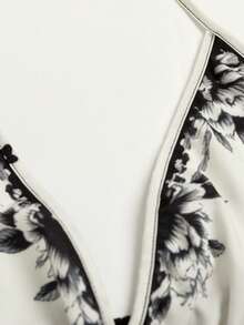 Sweetra Bohemian Style Printed Beach Slip Dress - Black and White - View 5