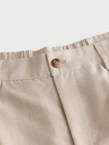 EASEVO Pantalon décontracté de ville à jambe incurvée pour hommes grandes tailles - Nude - Voir 4