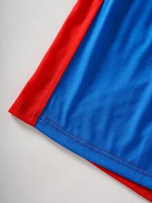 SUPERMAN X SHEIN Men's Print Top And Shorts Loungewear Set - Blue - View 8
