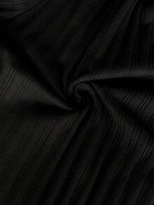 SHEIN Cottnline طقم ملابس نوم نسائي قطن 100% من قطعتين بتصميم مضلع بلون موحد مع تفاصيل دانتيل وشريط متباين - متعدد الألوان - مشاهدة 5