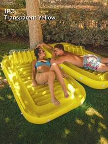 Fashionable Tropical Inflatable Sun Swimming Ring With Detachable Pillow-Adult Heavy-Duty Swimming Pool Accessories, Sun Bath And Relaxation; Swimming Ring With Ribbed Base Is Suitable For Lake, River And Ocean Play; Swimming Pool Party Supplies, Summer Swimming Pool Inflatable Swimming Ring - Floating Liner - View 16