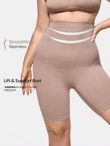 SHAPORA Plus Size Seamless Solid Color Women Shapewear Shorts, 1pc - Mauve Purple - View 1