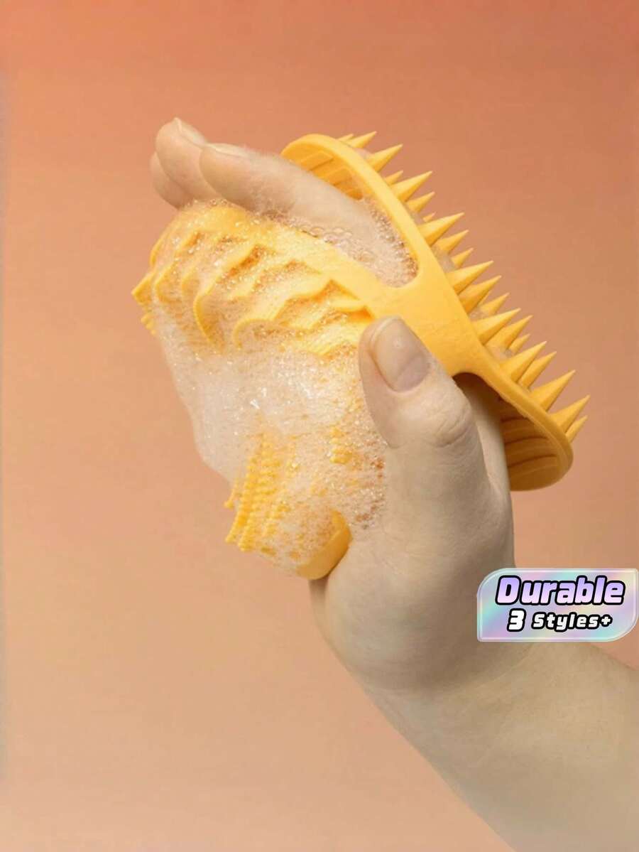 1 pieza Cepillo de ducha giratorio de silicona poligonal portátil, masajeador de champú, exfoliante corporal, masajeador de cuero cabelludo, esponja de baño, limpieza profunda, eliminación de piel muerta, accesorios de spa, cerdas, exfoliante de espalda, herramienta de limpieza de baño portátil - Multicolor - Ver 1