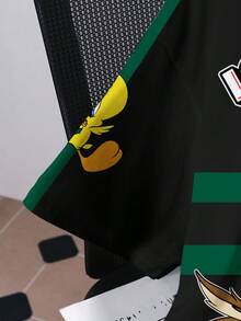 LOONEY TUNES X SHEIN 男士字母与卡通图案圆领短袖T恤 - 白色 - 查看 5