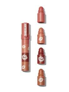 SHEGLAM Mega Lip Stacks-Nude-Bare Stack 4 合 1 奶油霧面裸色唇膏套裝高色素不乾燥便攜式旅行唇膏套裝唇妝唇膏 - Bare Stack - 查看 8