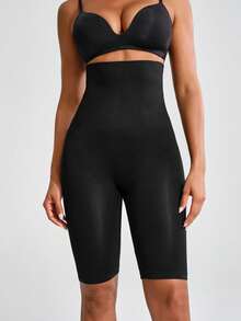 SHAPORA High Waist Tummy Control Body Shaper Shorts - Black - View 3