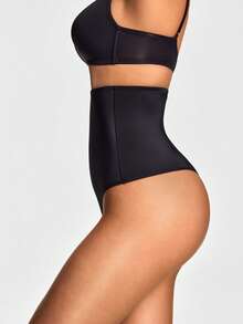 SHAPORA Prenda moldeadora de unicolor de cintura alta y sin costuras para mujer - Negro - Ver 6