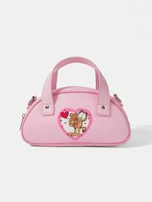 GARFIELD | SHEIN 女款卡通圖案時尚通勤手提包 - 粉色 - 查看 2