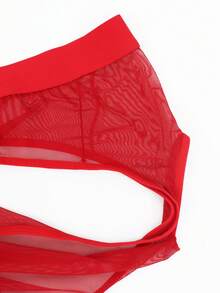 DrisQ DrisQ Celana Dalam Segitiga Merah Jala Transparan Seksi untuk Pria dengan Warna Kontras - Merah - View 3