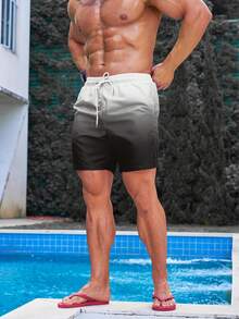 Manfinity KASUA Men's Drawstring Waist Gradient Color Casual Vacation Beach Shorts, Holiday - Multicolor - View 6
