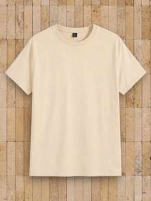 Manfinity RebelGame Men's Crew Neck Solid Color Casual Versatile Short Sleeve T-Shirt - Multicolor - View 3
