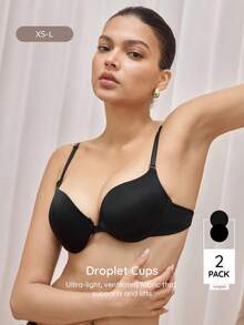 Bralution บรา สีพื้น บราโครง 2 ชิ้น - สีดำ - ดู 1