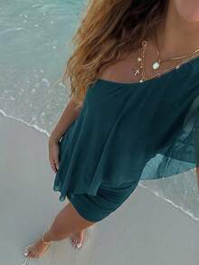 Women Mini Dresses - Dove Blue - View 5