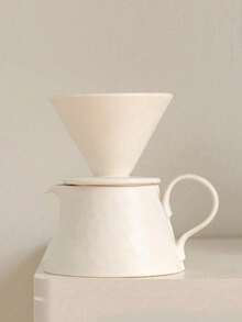 Zazumi Ceramic Pour Over Coffee Dripper, Ceramic Coffee Sharing Pot, Personalized Cream Style Coffee Cup, Coffee Gift Set For Best Friend, Coffee Filter Funnel Back To School - Multicolor - View 1