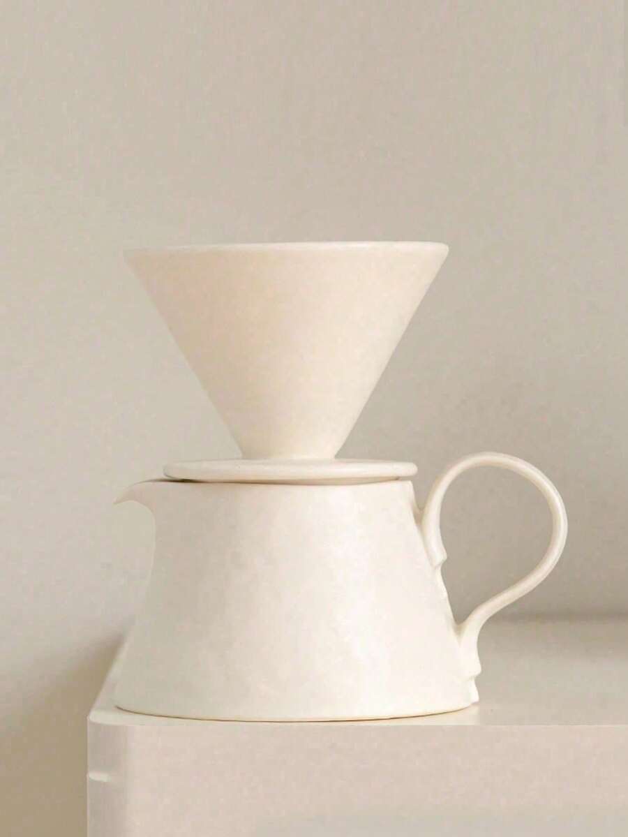 Zazumi Ceramic Pour Over Coffee Dripper, Ceramic Coffee Sharing Pot, Personalized Cream Style Coffee Cup, Coffee Gift Set For Best Friend, Coffee Filter Funnel Back To School - Multicolor - View 1