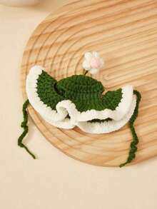 PETSIN 1 Handmade Knitted Pet Hat In The Shape Of A Small Dog/Cat/Frog, Made Of Polyester Material, Fun Party Headpiece, Suitable For Small Cats To Wear - Multicolor - View 17