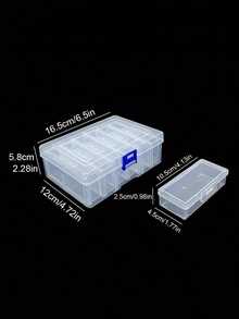 6pcs Transparent Plastic Storage Box Set, Rectangular Craft Organizer Boxes For Hair Accessories, Jewelry, DIY, And Small Tools, Durable Multipurpose Containers With Locks - Clear - View 6
