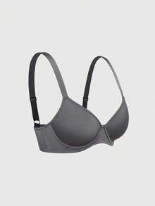 SHAPORA 3pcs Spaghetti Strap Solid Color Bras & Wireless Bras (Red + Dark Grey + Blue) - Multicolor - View 12