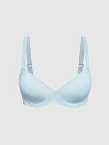 SHAPORA 3pcs Spaghetti Strap Solid Color Bras & Wireless Bras (Red + Dark Grey + Blue) - Multicolor - View 15