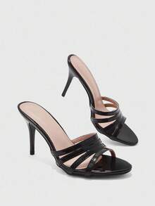CUCCOO BIZCHIC Sandal Wanita Musim Semi dan Musim Panas Terbaru dengan Hak Tinggi dan Banyak Tali, Modis dan Nyaman, Serbaguna untuk Berpergian, Seksi, dan Pesta Makan Malam. - Hitam - View 5