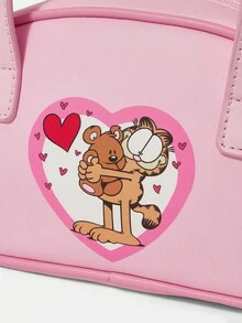 GARFIELD | SHEIN 女款卡通圖案時尚通勤手提包 - 粉色 - 查看 6
