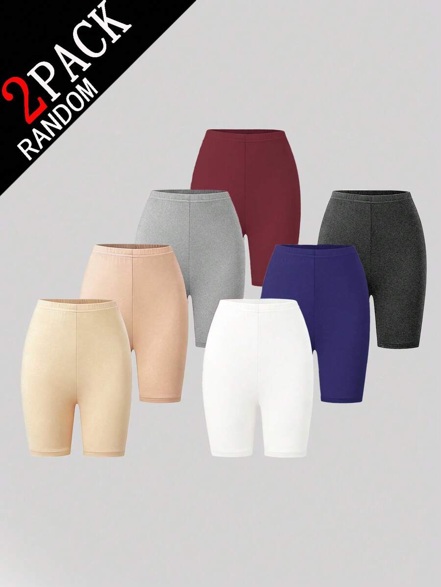 1 Set de Leggings para Niñas Adolescentes Estilo Caja Sorpresa 2 Piezas Incluyendo Estilos Básicos Sólidos Multicolor Cubriendo Rosa Claro, - Multicolor - Ver 1