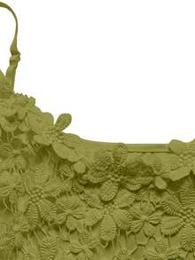 Rometta Plus Size Lace Camisole Camisole Rave Cocktail Olive Green Summer Sexy - Olive Green - View 3