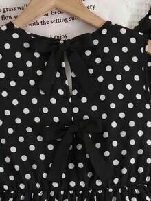 SHEIN Teen Girl Polka Dot Print Ruffle Hem Tank Top And Pants Set - Multicolor - View 4