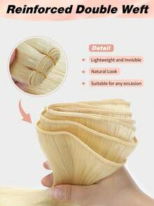 Seamless Natural Blending Blonde 100g Sew In Hair Extensions Real Human Hair Black 22inch Remy Double Weft Hair Extensions For Volume And Length - S613 - View 7