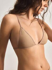Ocili Bra Mini Cup Tanpa Jahitan dengan Leher U Tanpa Punggung, Pakaian Dalam Wanita yang Nyaman - Khaki - View 6