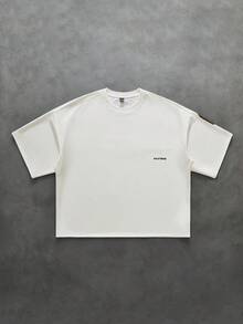 PAVTROS Men's Casual Loose Knit Apricot Short Sleeve T-Shirt, Summer Style, Suitable For Streetwear - Apricot - View 2