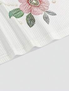 SHEIN Franclia 素色都市商務通勤風優雅日常穿搭浪漫女款T恤 - 白色 - 查看 5