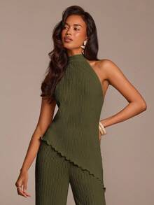 Women Two-Piece Outfits - 軍綠色 - 查看 3