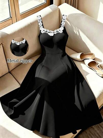 GlowEve CURVE Plus Size Elegant Lace Patchwork Elegant Fashion Dress