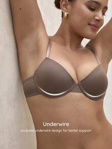 Bralution 3pcs Comfortable Women's Solid Color Underwire Bras - Multicolor - View 4