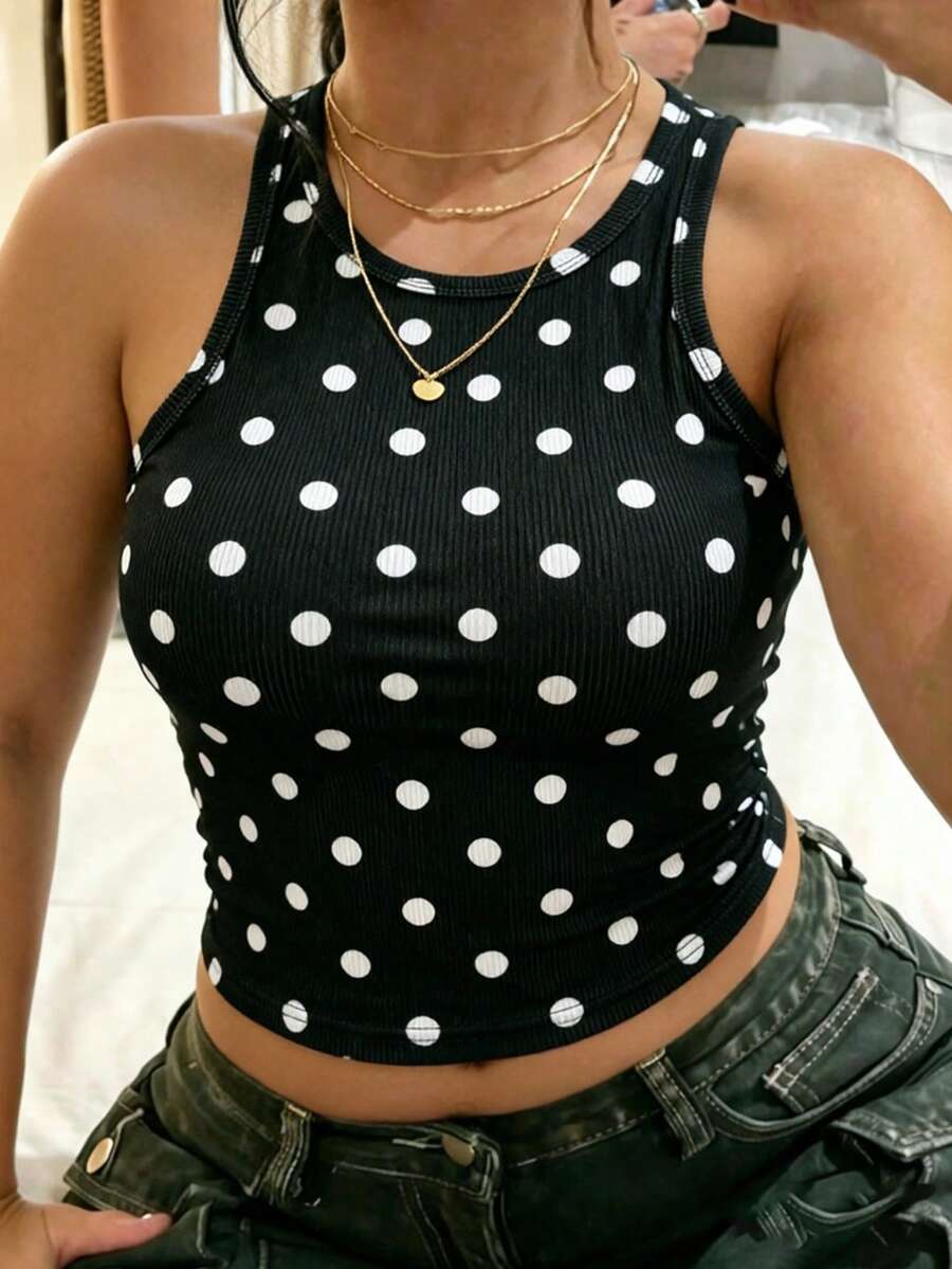 Rovax 女款圓點休閒百搭日常外出上衣 - 黑色 - 查看 1