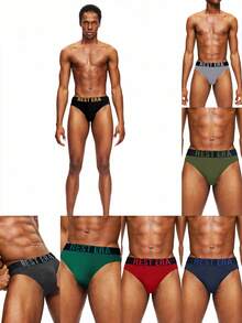 Rest Era 7 peças/Conjunto de Cuecas Boxer Masculinas com Estampa de Letras - Multicolorido - Visão 7