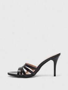 CUCCOO BIZCHIC Sandal Wanita Musim Semi dan Musim Panas Terbaru dengan Hak Tinggi dan Banyak Tali, Modis dan Nyaman, Serbaguna untuk Berpergian, Seksi, dan Pesta Makan Malam. - Hitam - View 4