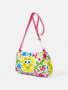SpongeBob SquarePants | SHEIN A Single Armpit Bag Is Suitable For College Students, Shopping, Festival PT, And Dinner Parties. - Burgundy - View 4
