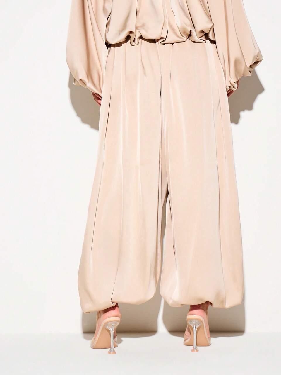KIZN Satin Balloon Trousers With Drawstring Waist