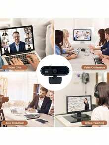 كاميرا ويب 2K/4K للكمبيوتر، دقة 1080P HD، واجهة USB، مع ميكروفون، تركيز تلقائي، تدعم دقة كاملة 1080P - متعدد الألوان - مشاهدة 7