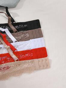 SHEIN Women's Underwire Sexy Lace Casual Comfortable Push-Up Bra 5pcs Set - Multicolor - View 7