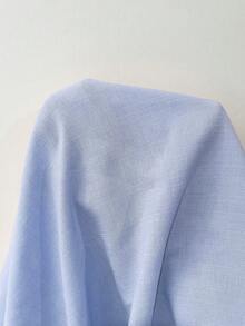 Franclia Plus Size Women's Solid Color Single-Breasted Casual Versatile Daily Outing Shirt - Baby Blue - View 5