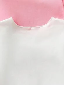 4件裝少女3D櫻桃裝飾、豹紋與愛心圓點印花搭配純色針織荷葉邊下襬T恤，百搭套頭上衣，適合日常穿著 - 彩色 - 查看 9